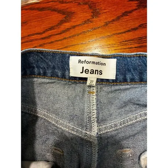 Reformation Jeans Tazz Maxi Denim Skirt Hemlock Size 27 - Picture 4 of 7